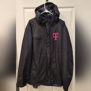 Port Authority T-Mobile unisex Black Pink Hooded Jacket 3 XL